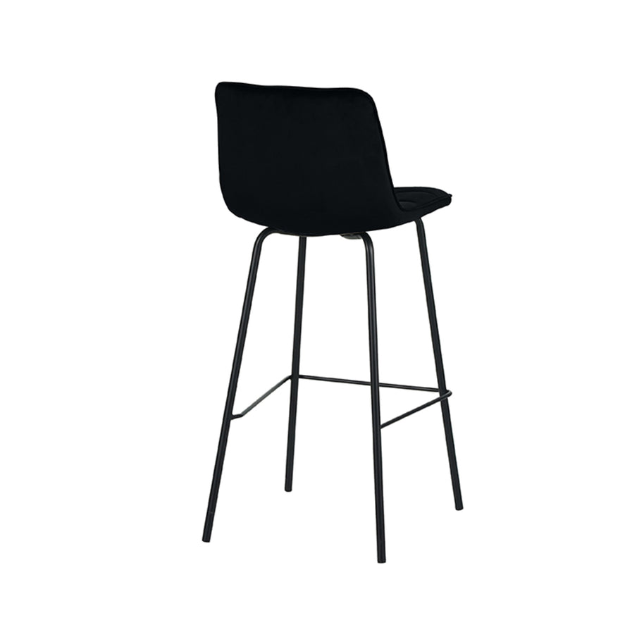 LABEL51 Barkrukken Bistro - Zwart - Fluweel - Hoog