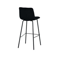 LABEL51 Barkrukken Bistro - Zwart - Fluweel - Hoog