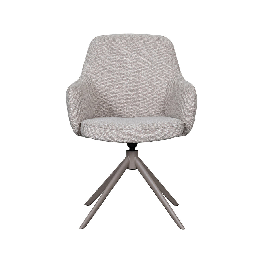 LABEL51 Eetkamerstoelen Bern - Naturel - Boucle - Taupe Metalen Frame
