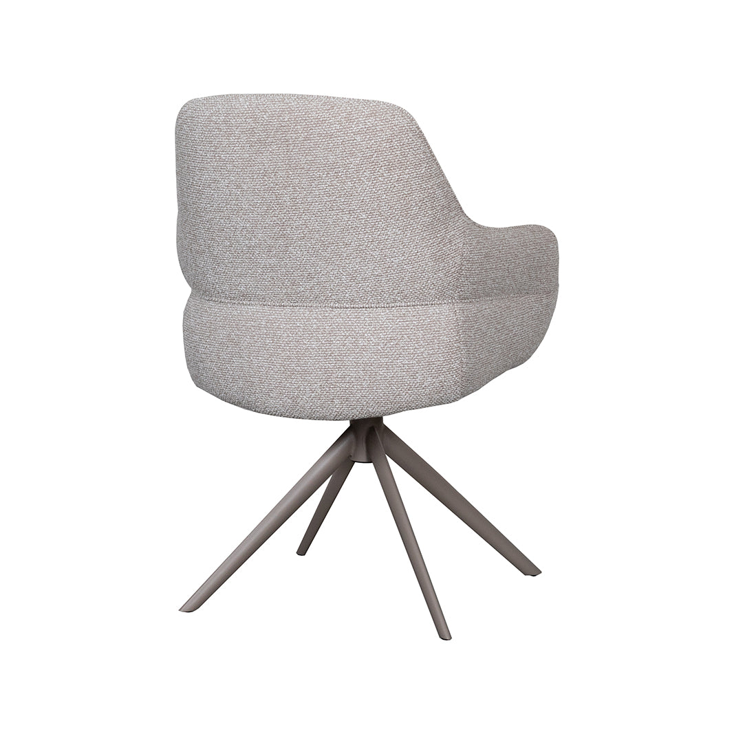LABEL51 Eetkamerstoelen Bern - Naturel - Boucle - Taupe Metalen Frame