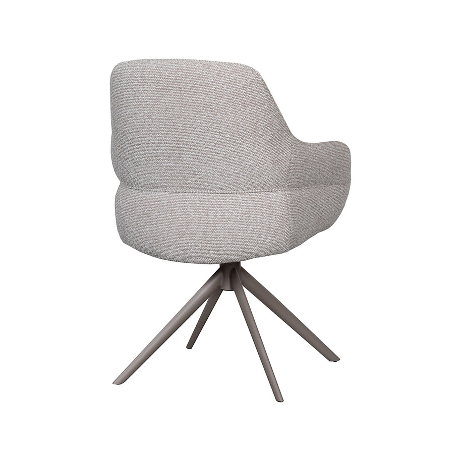 LABEL51 Eetkamerstoelen Bern - Naturel - Boucle - Taupe Metalen Frame