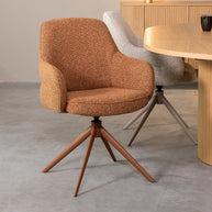 LABEL51 Eetkamerstoelen Bern - Coral - Boucle - Coral Metalen Frame