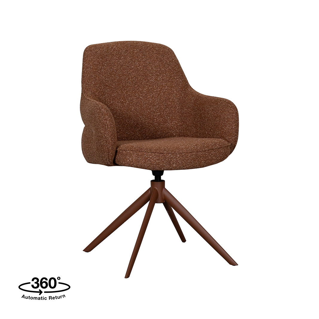 LABEL51 Eetkamerstoelen Bern - Coral - Boucle - Coral Metalen Frame