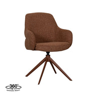 LABEL51 Eetkamerstoelen Bern - Coral - Boucle - Coral Metalen Frame