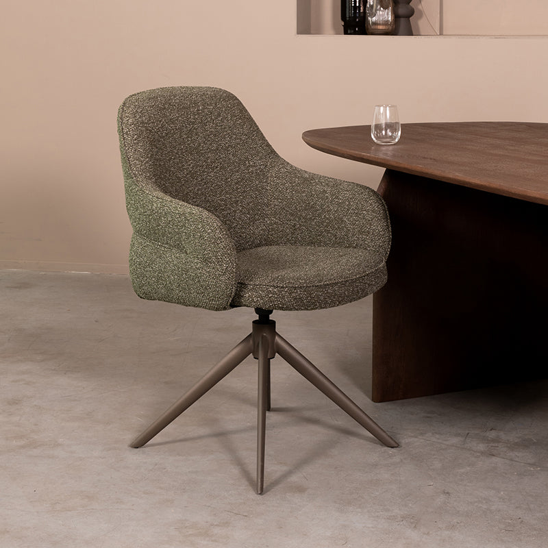 LABEL51 Eetkamerstoelen Bern - Forest - Boucle - Forest Metalen Frame