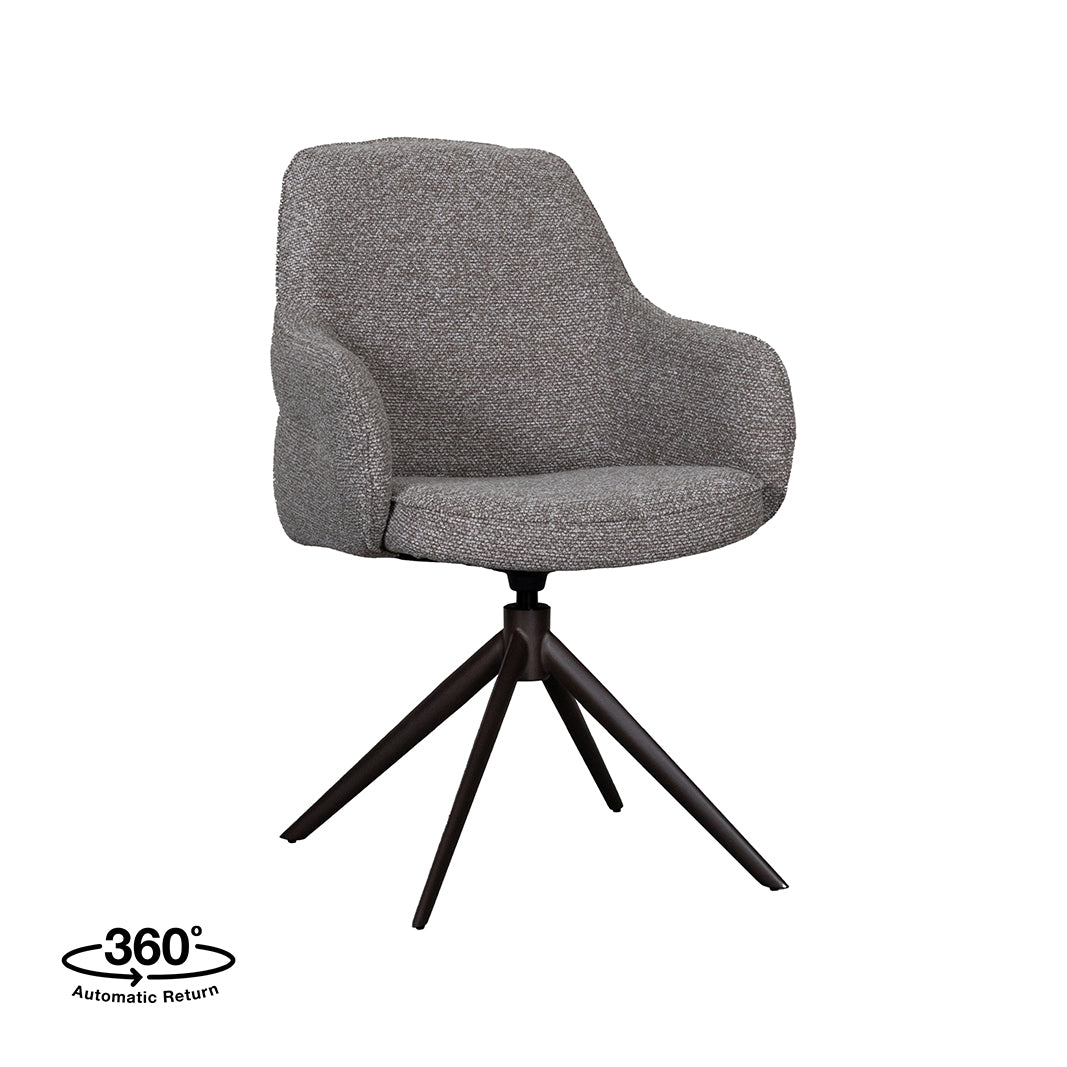 LABEL51 Eetkamerstoelen Bern - Mushroom - Boucle - Brons Metalen Frame