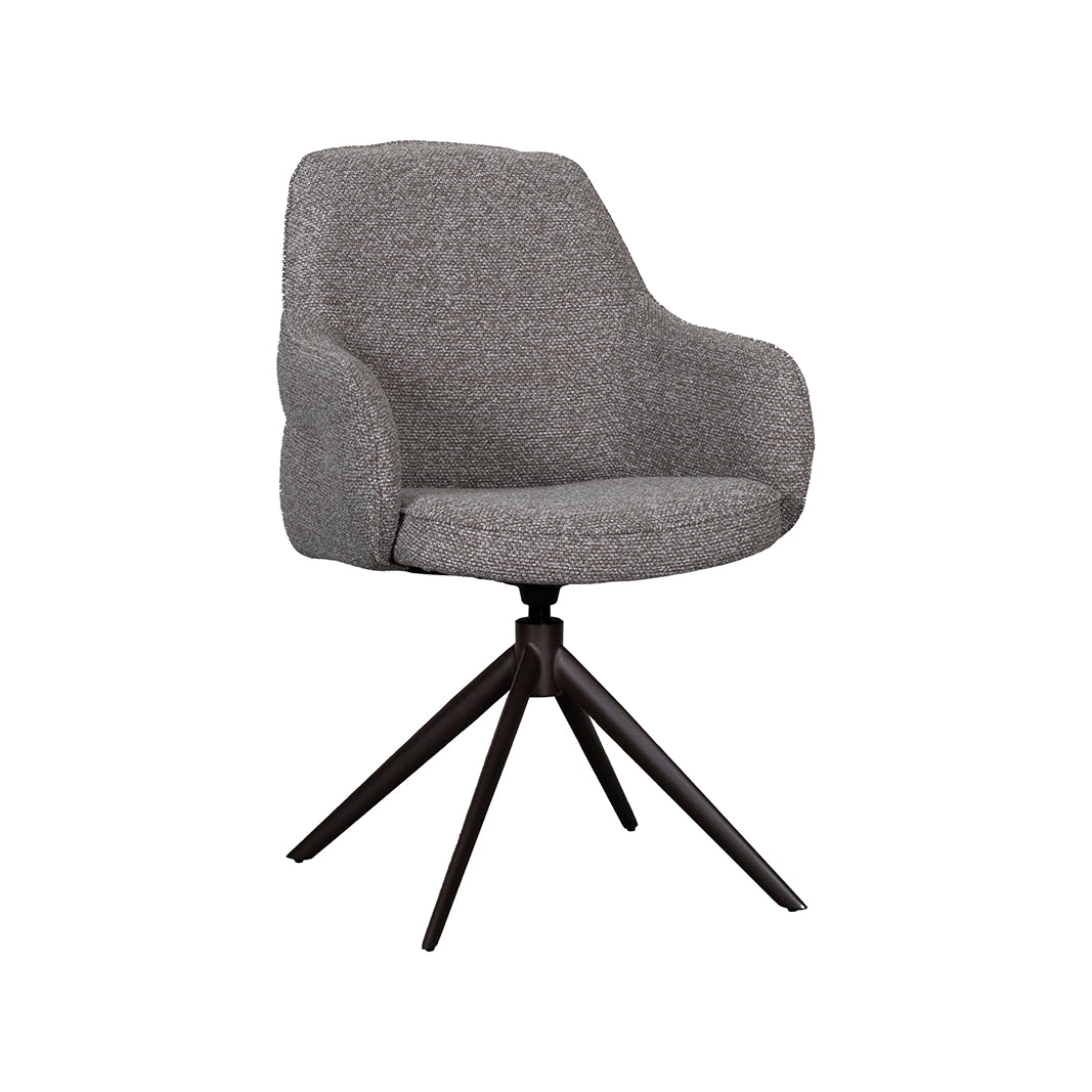 LABEL51 Eetkamerstoelen Bern - Mushroom - Boucle - Brons Metalen Frame