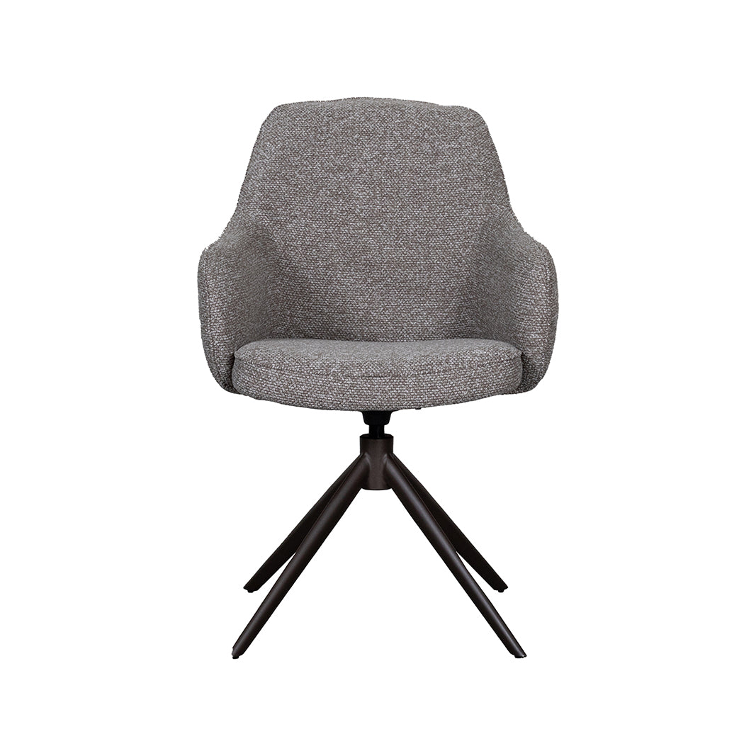 LABEL51 Eetkamerstoelen Bern - Mushroom - Boucle - Brons Metalen Frame