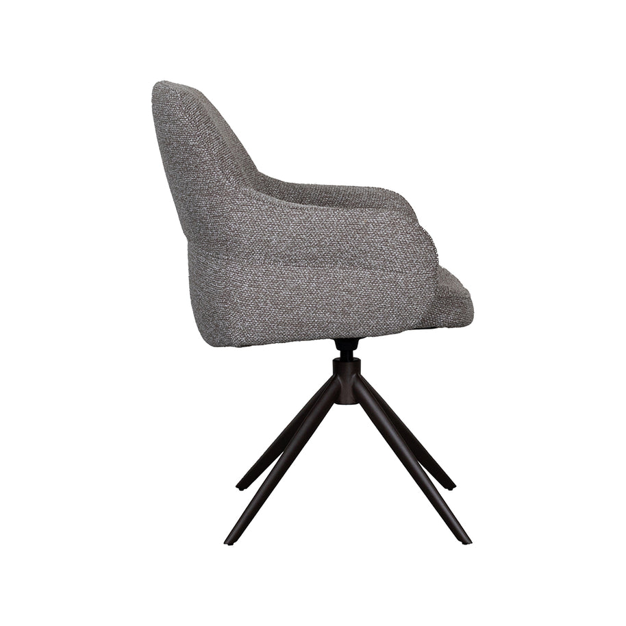LABEL51 Eetkamerstoelen Bern - Mushroom - Boucle - Brons Metalen Frame