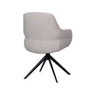 LABEL51 Eetkamerstoelen Bern - Naturel - Boucle - Zwart Metalen Frame