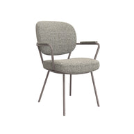 LABEL51 Eetkamerstoelen Lausanne - Mushroom - Boucle - Brons Metalen Frame