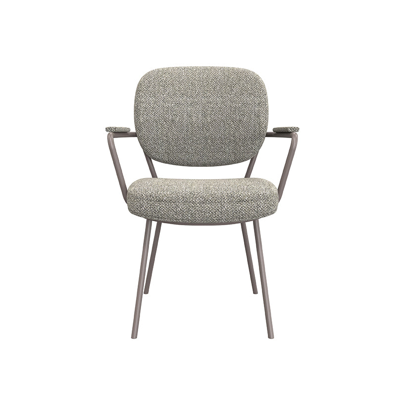 LABEL51 Eetkamerstoelen Lausanne - Mushroom - Boucle - Brons Metalen Frame