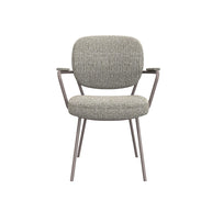 LABEL51 Eetkamerstoelen Lausanne - Mushroom - Boucle - Brons Metalen Frame