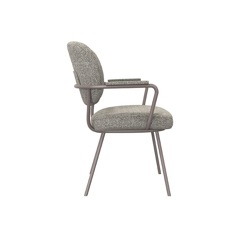 LABEL51 Eetkamerstoelen Lausanne - Mushroom - Boucle - Brons Metalen Frame