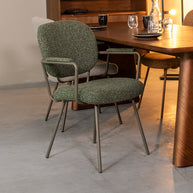 LABEL51 Eetkamerstoelen Lausanne - Forest - Boucle - Forest Metalen Frame