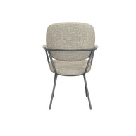 LABEL51 Eetkamerstoelen Lausanne - Naturel - Boucle - Zwart Metalen Frame