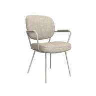 LABEL51 Eetkamerstoelen Lausanne - Naturel - Boucle - Taupe Metalen Frame
