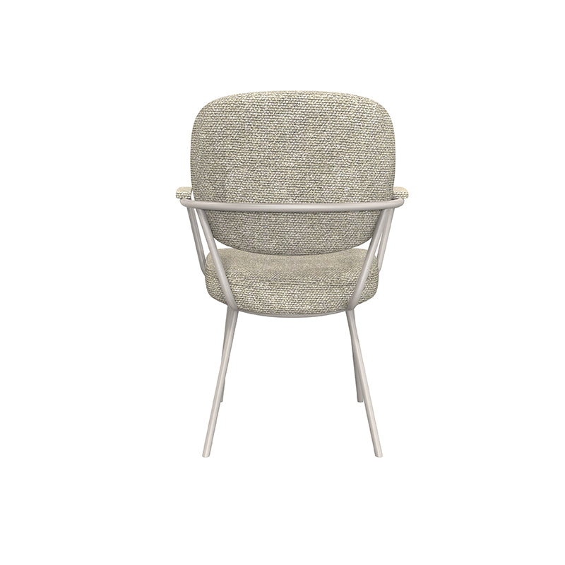 LABEL51 Eetkamerstoelen Lausanne - Naturel - Boucle - Taupe Metalen Frame