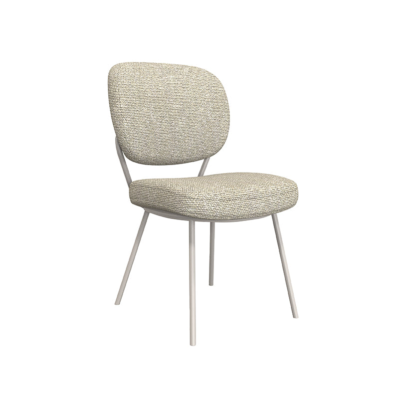 LABEL51 Eetkamerstoelen Singapore - Naturel - Boucle - Taupe Metalen Frame
