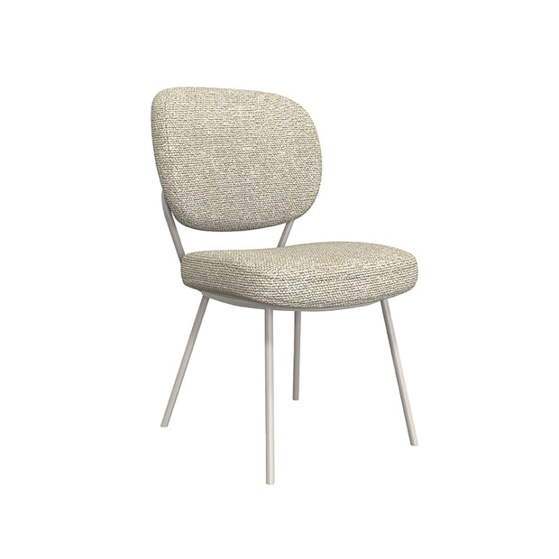 LABEL51 Eetkamerstoelen Singapore - Naturel - Boucle - Taupe Metalen Frame