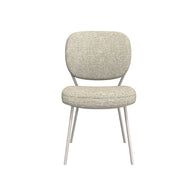 LABEL51 Eetkamerstoelen Singapore - Naturel - Boucle - Taupe Metalen Frame