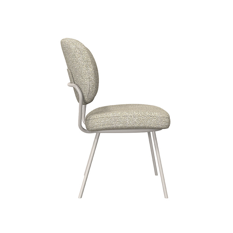 LABEL51 Eetkamerstoelen Singapore - Naturel - Boucle - Taupe Metalen Frame