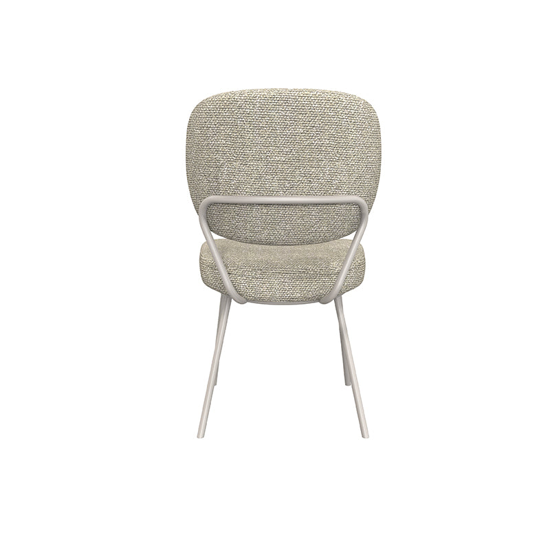 LABEL51 Eetkamerstoelen Singapore - Naturel - Boucle - Taupe Metalen Frame
