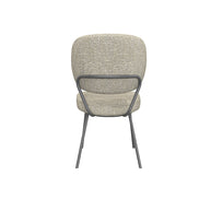 LABEL51 Eetkamerstoelen Singapore - Naturel - Boucle - Zwart Metalen Frame