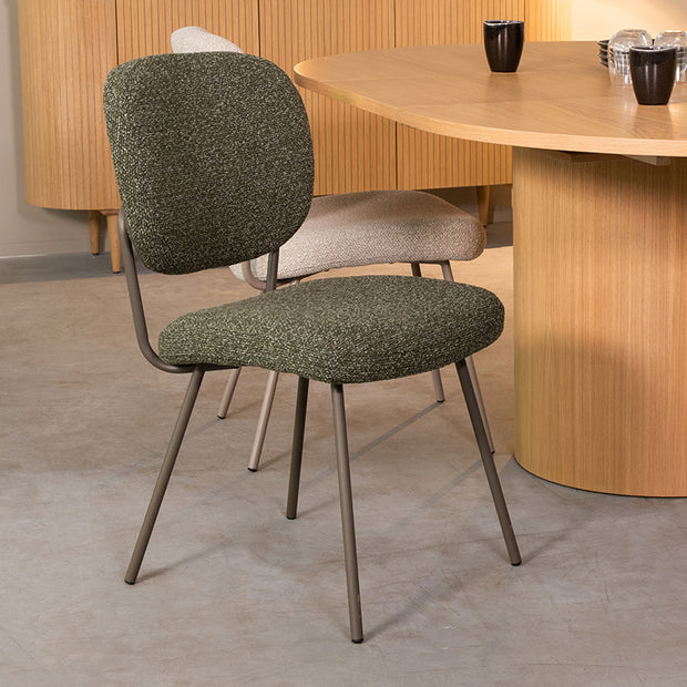 LABEL51 Eetkamerstoelen Singapore - Forest - Boucle - Forest Metalen Frame