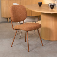 LABEL51 Eetkamerstoelen Singapore - Coral - Boucle - Coral Metalen Frame