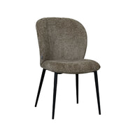 LABEL51 Eetkamerstoelen Vino - Hunter - Chenille - Zwart Metalen Frame
