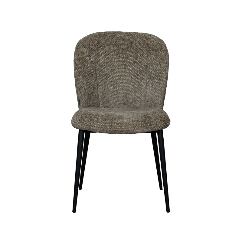 LABEL51 Eetkamerstoelen Vino - Hunter - Chenille - Zwart Metalen Frame