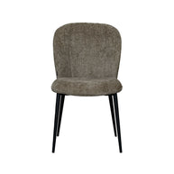 LABEL51 Eetkamerstoelen Vino - Hunter - Chenille - Zwart Metalen Frame