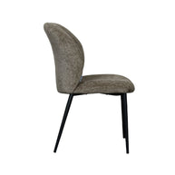 LABEL51 Eetkamerstoelen Vino - Hunter - Chenille - Zwart Metalen Frame