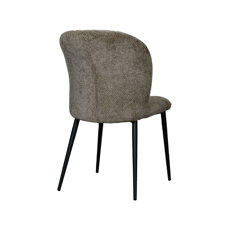 LABEL51 Eetkamerstoelen Vino - Hunter - Chenille - Zwart Metalen Frame
