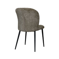 LABEL51 Eetkamerstoelen Vino - Hunter - Chenille - Zwart Metalen Frame