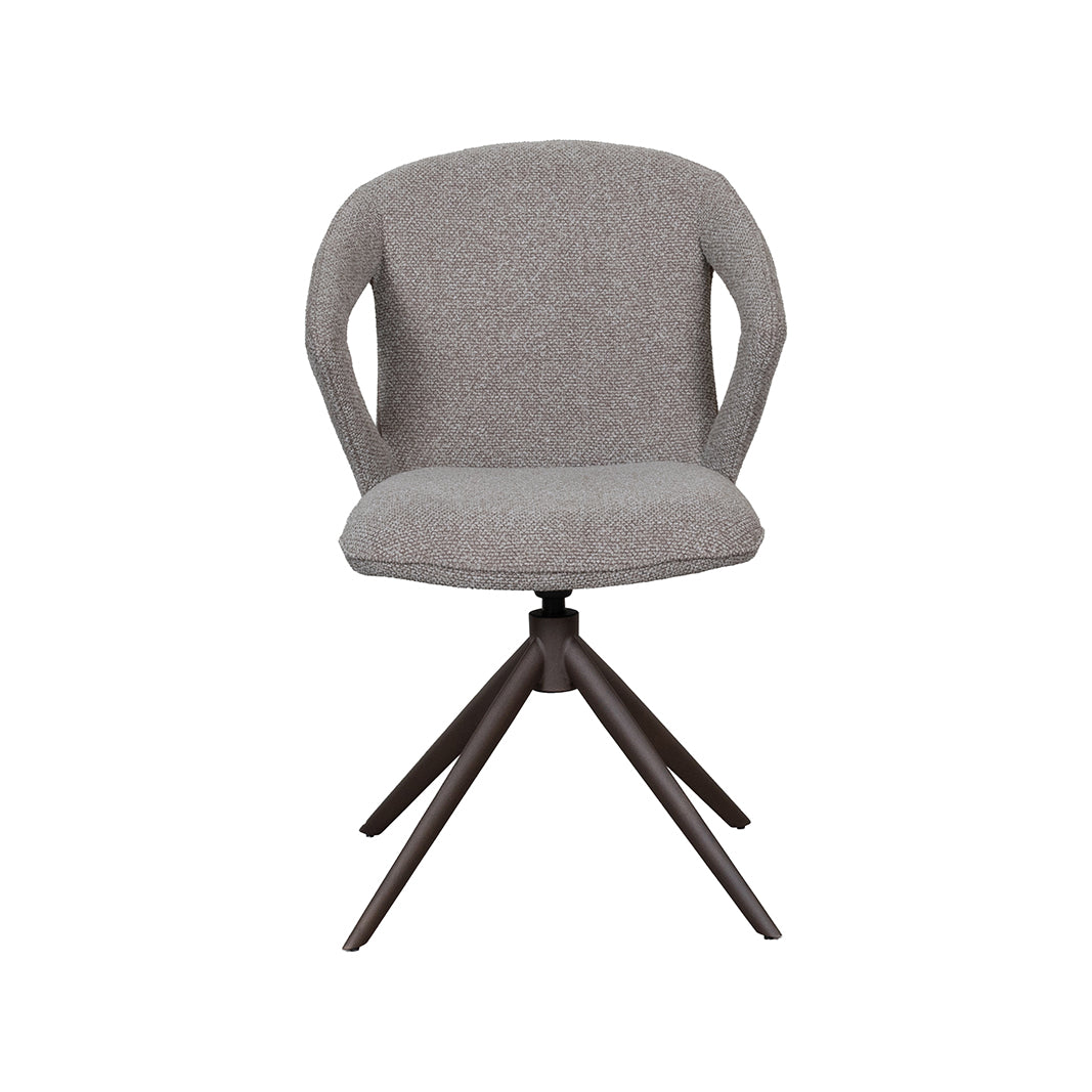 LABEL51 Eetkamerstoelen Zurich - Mushroom - Boucle - Brons Metalen Frame