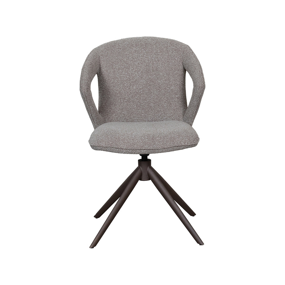 LABEL51 Eetkamerstoelen Zurich - Mushroom - Boucle - Brons Metalen Frame