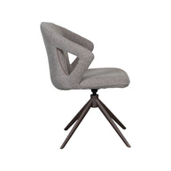 LABEL51 Eetkamerstoelen Zurich - Mushroom - Boucle - Brons Metalen Frame