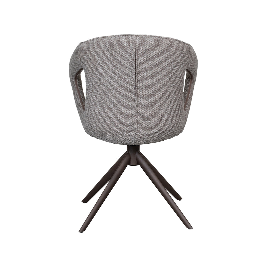LABEL51 Eetkamerstoelen Zurich - Mushroom - Boucle - Brons Metalen Frame