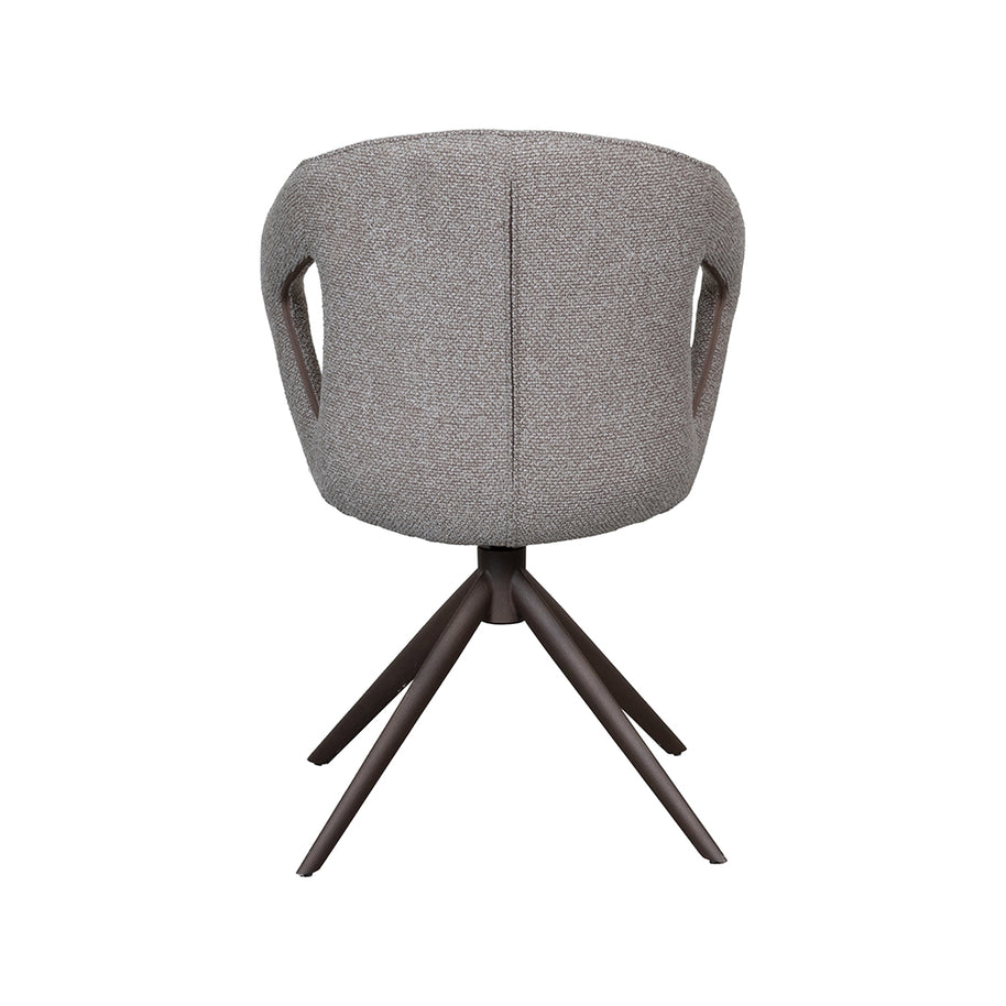 LABEL51 Eetkamerstoelen Zurich - Mushroom - Boucle - Brons Metalen Frame
