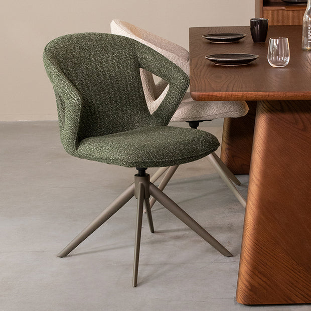 LABEL51 Eetkamerstoelen Zurich - Forest - Boucle - Forest Metalen Frame