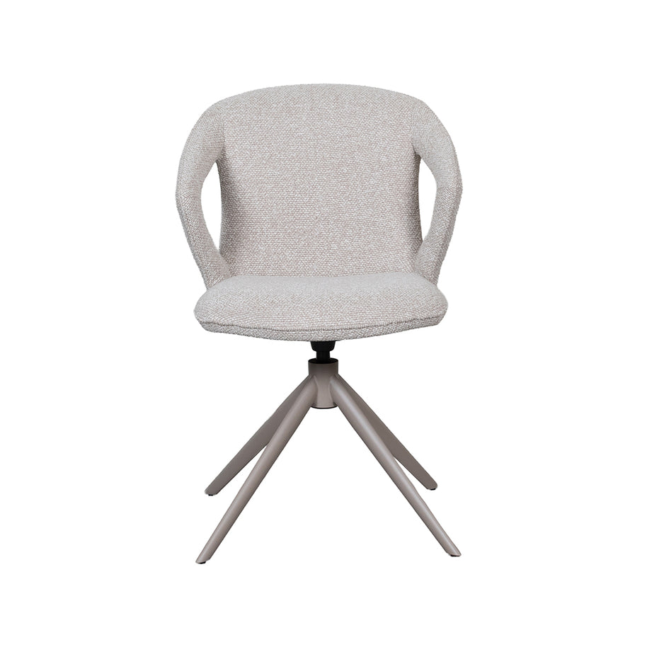 LABEL51 Eetkamerstoelen Zurich - Naturel - Boucle - Taupe Metalen Frame