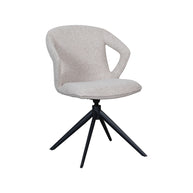 LABEL51 Eetkamerstoelen Zurich - Naturel - Boucle - Zwart Metalen Frame