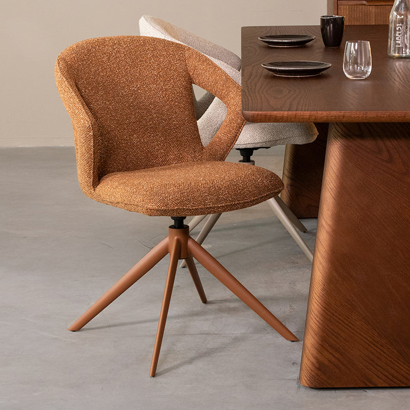 LABEL51 Eetkamerstoelen Zurich - Coral - Boucle - Coral Metalen Frame