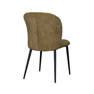 LABEL51 Eetkamerstoelen Vino - Mustard - Chenille - Zwart Metalen Frame