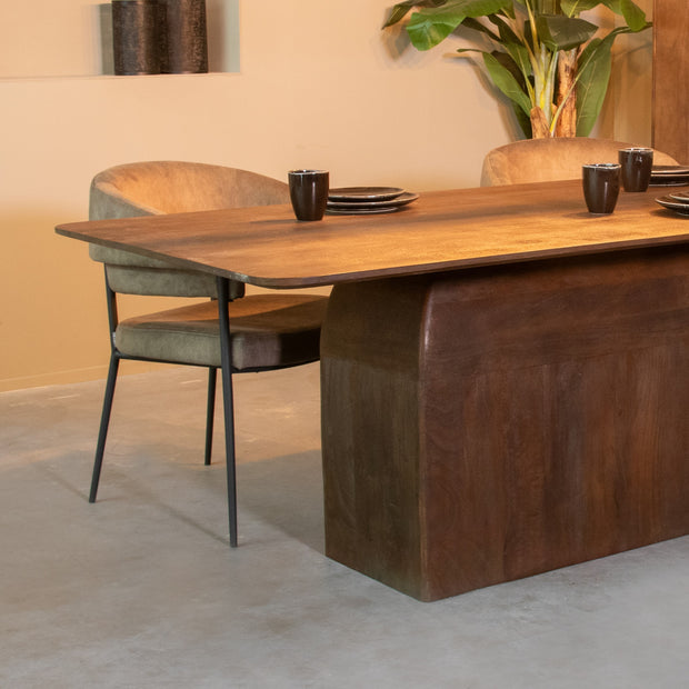 LABEL51 Eetkamertafels Owen - Espresso - Mangohout - 220 cm