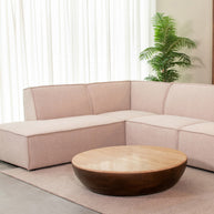 LABEL51 Salontafels Bowl - Espresso - Travertin - 90 cm - Rond