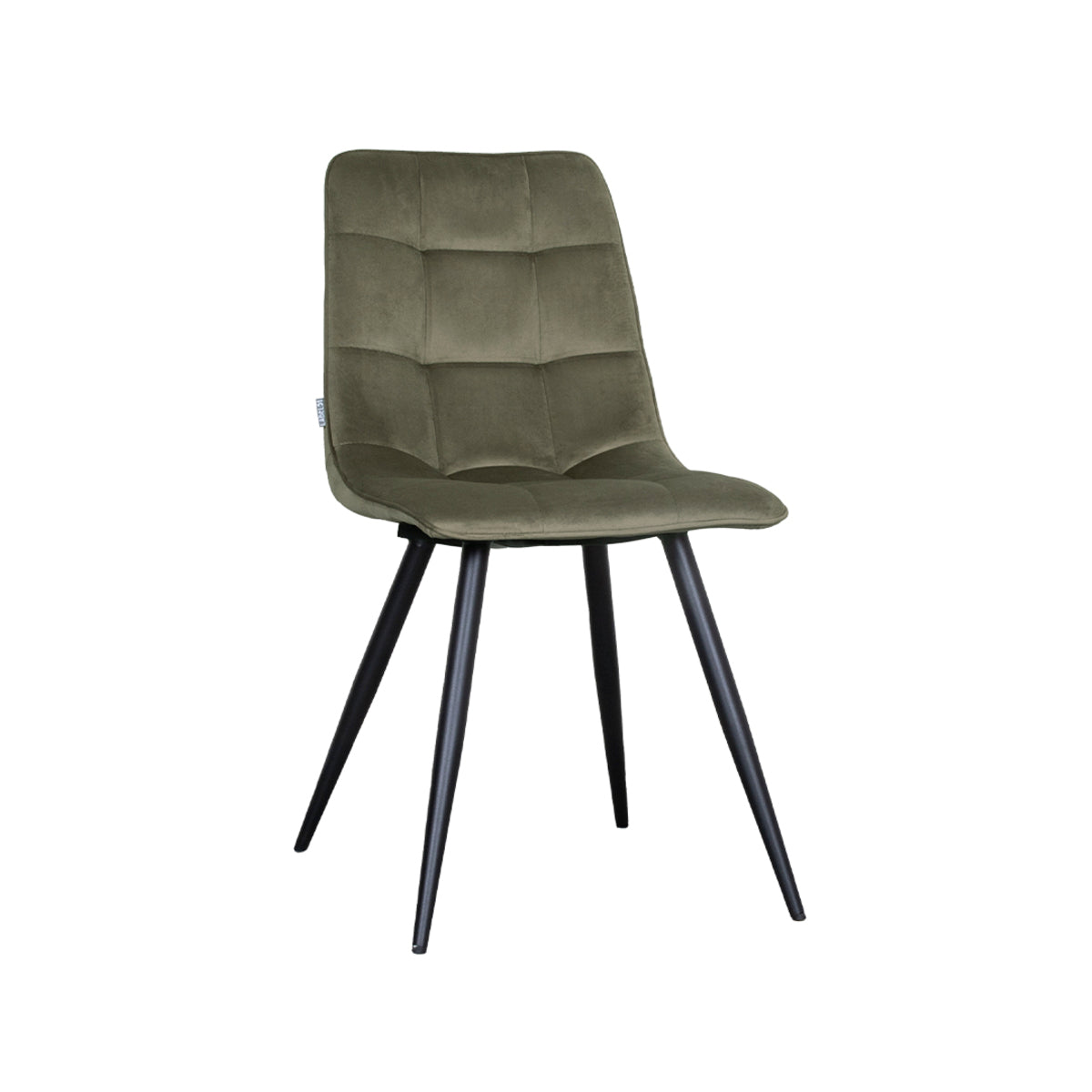LABEL51 Eetkamerstoelen Bistro - Hunter - Velvet - Zwart Metalen Frame