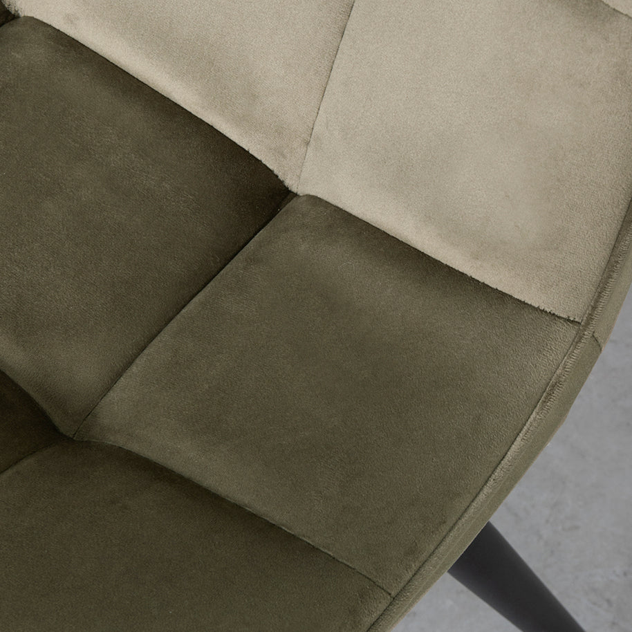 LABEL51 Eetkamerstoelen Bistro - Hunter - Velvet - Zwart Metalen Frame